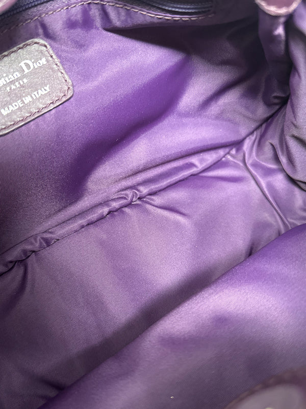 Christian Dior Purple Cannage Satin Small Charming Hobo Bag