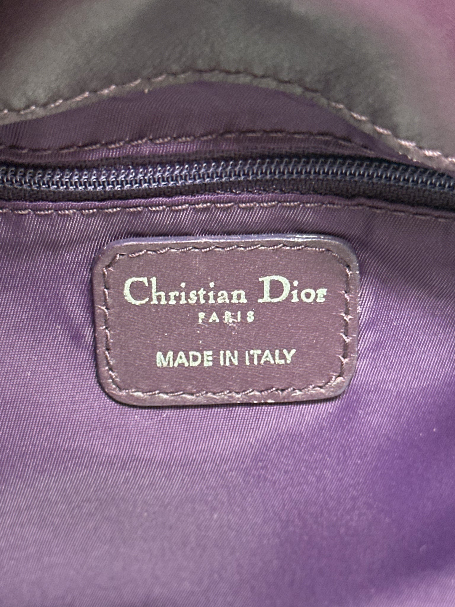 Christian Dior Purple Cannage Satin Small Charming Hobo Bag