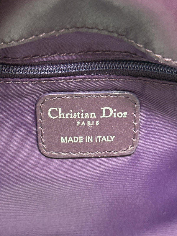 Christian Dior Purple Cannage Satin Small Charming Hobo Bag