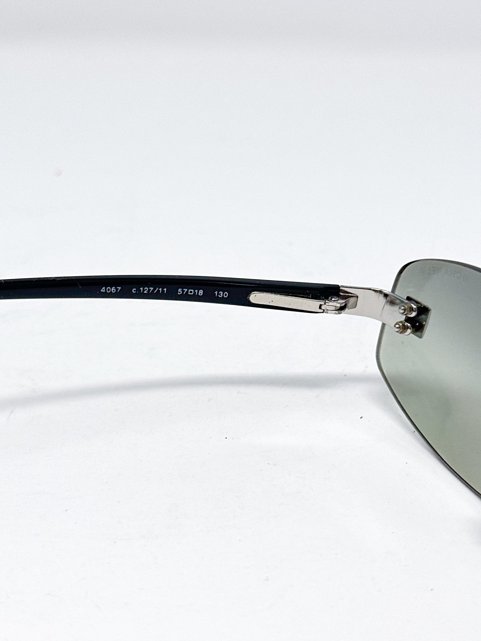 Chanel Rimless CC Logo Rectangular Sunglasses