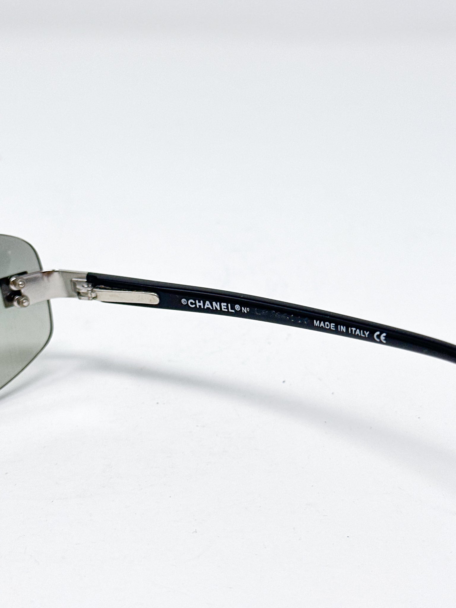 Chanel Rimless CC Logo Rectangular Sunglasses