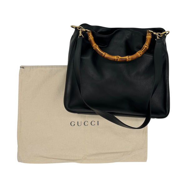 Gucci Leather Bamboo 2 Way Bag