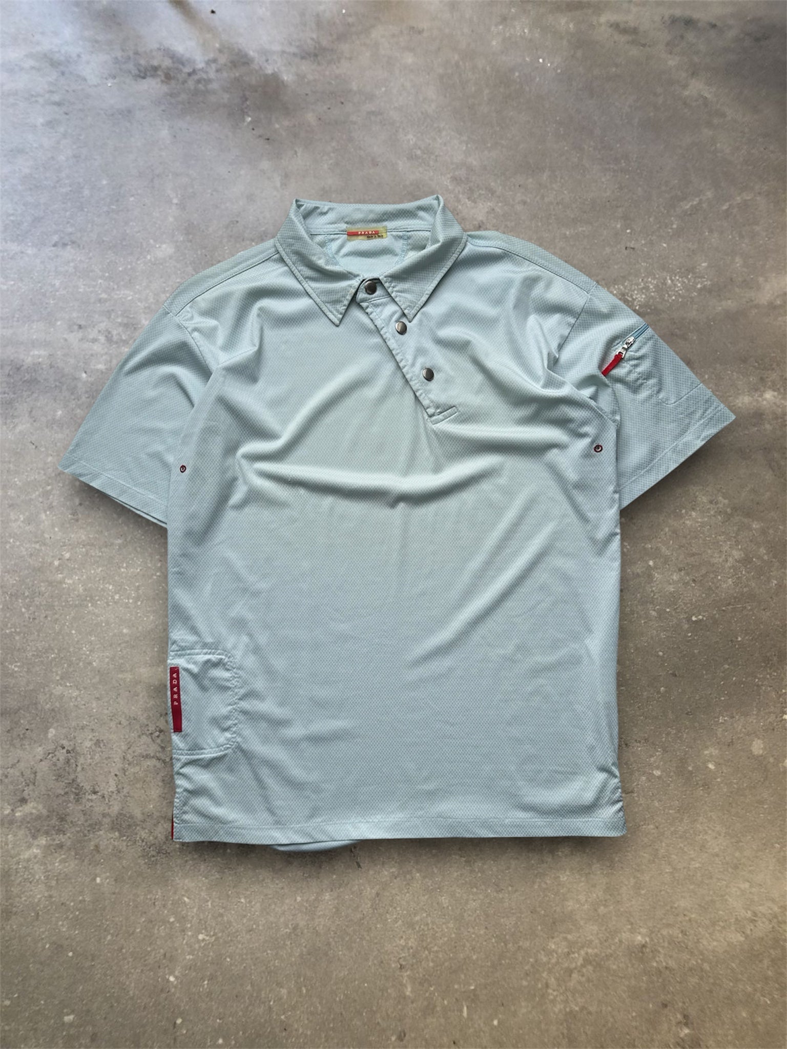 Prada Sport Light Blue Technical Polo Shirt