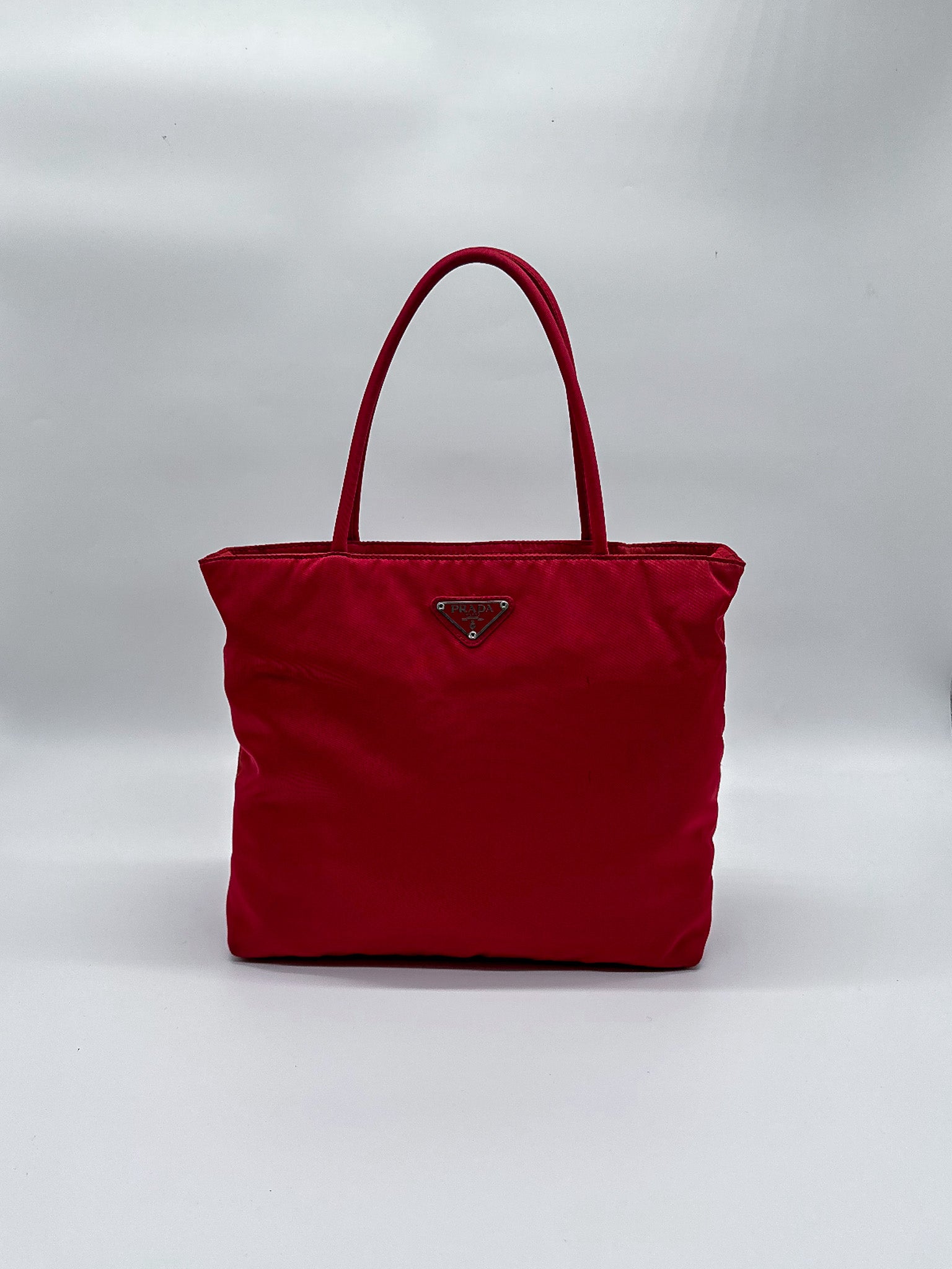 Prada Red Nylon City Tote Bag