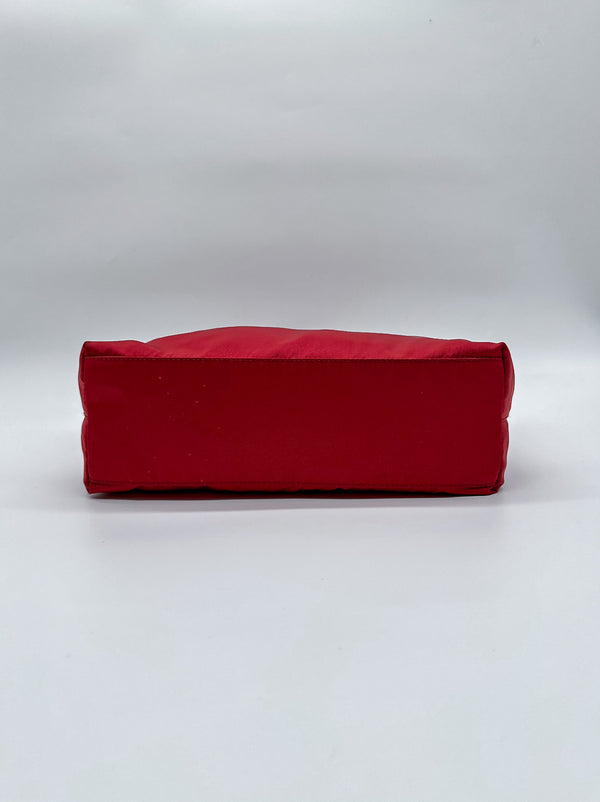 Prada Red Nylon City Tote Bag