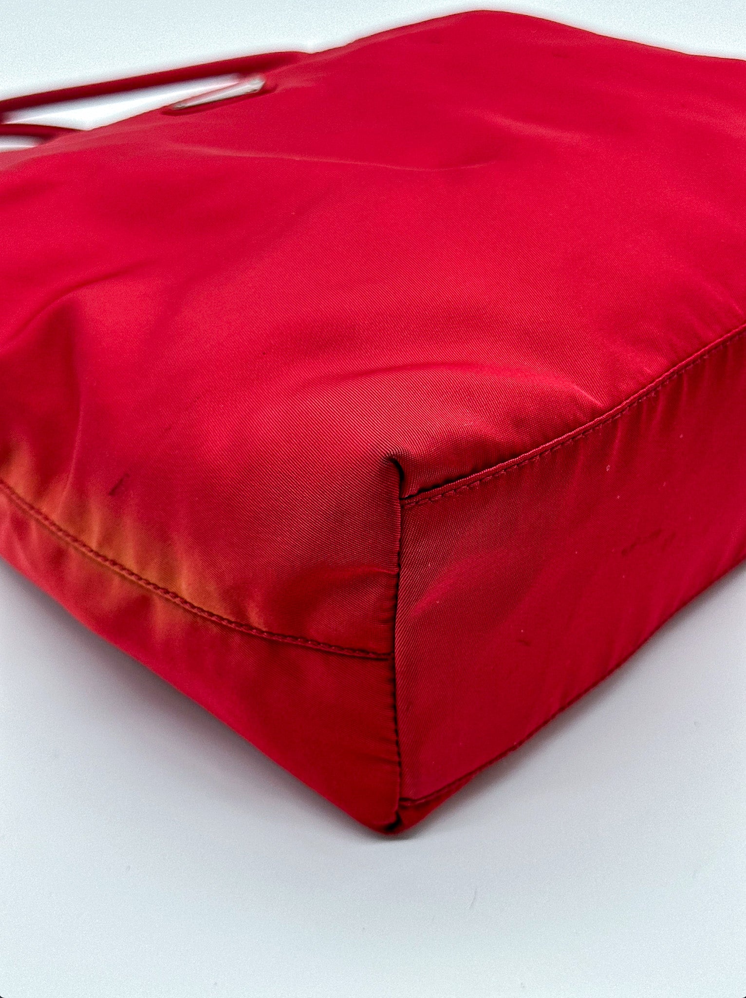 Prada Red Nylon City Tote Bag