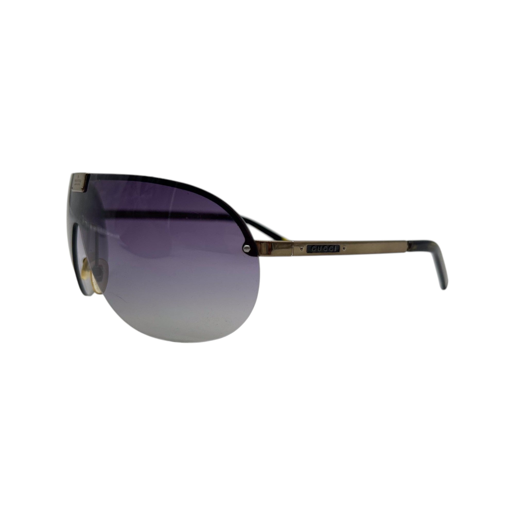 Gucci Rimless Aviator Shield Sunglasses