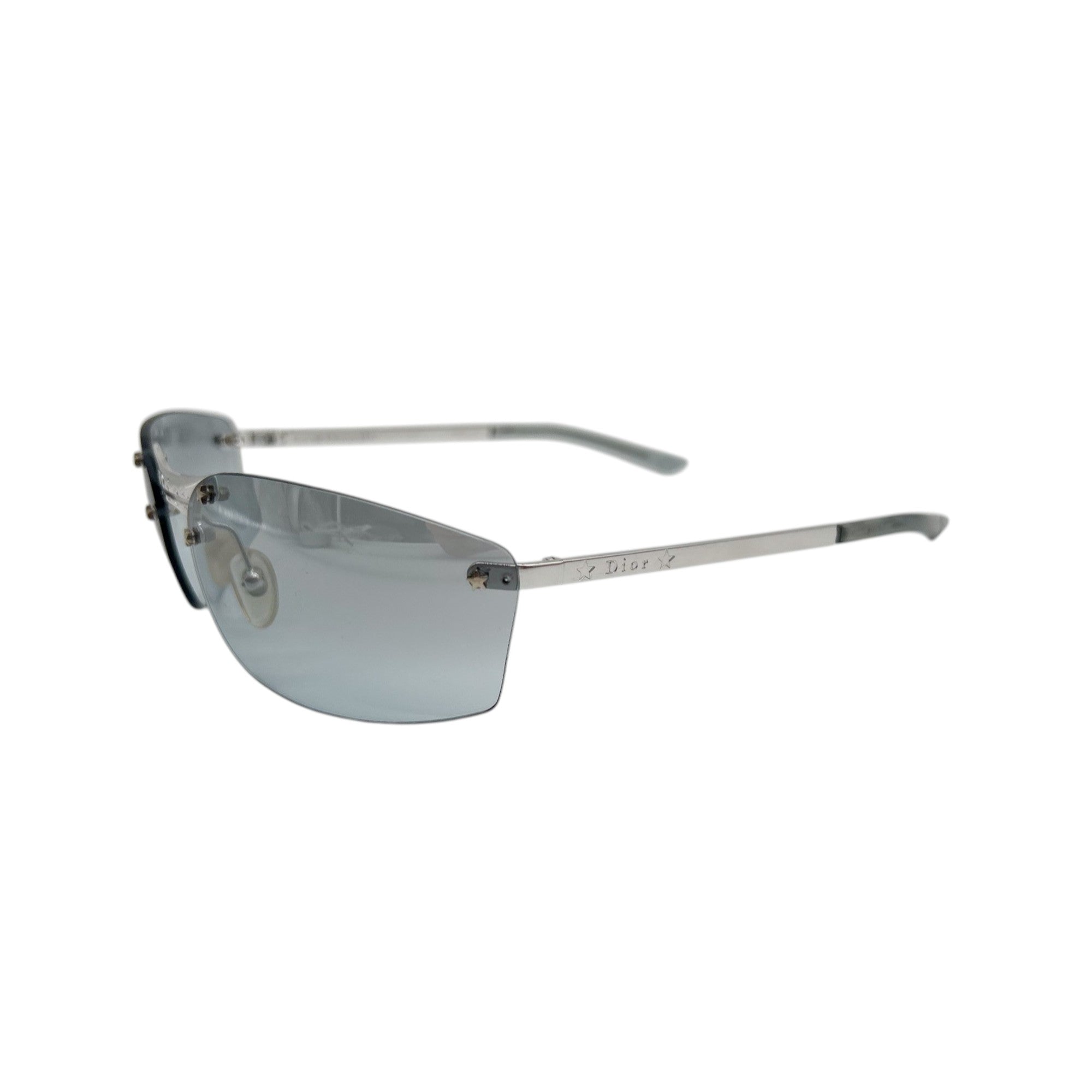 Dior Silver Rimless Shield Sunglasses