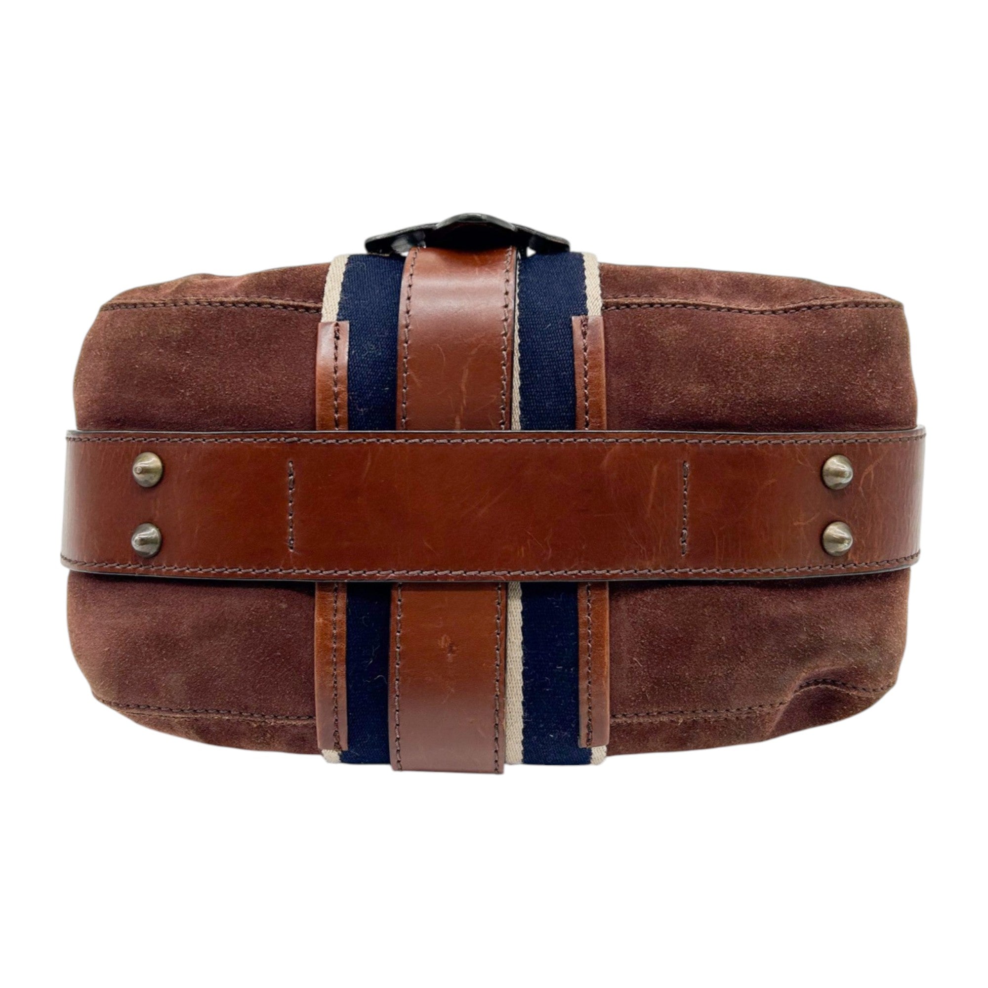 Chloé Brown Suede and Leather Buckle Satchel