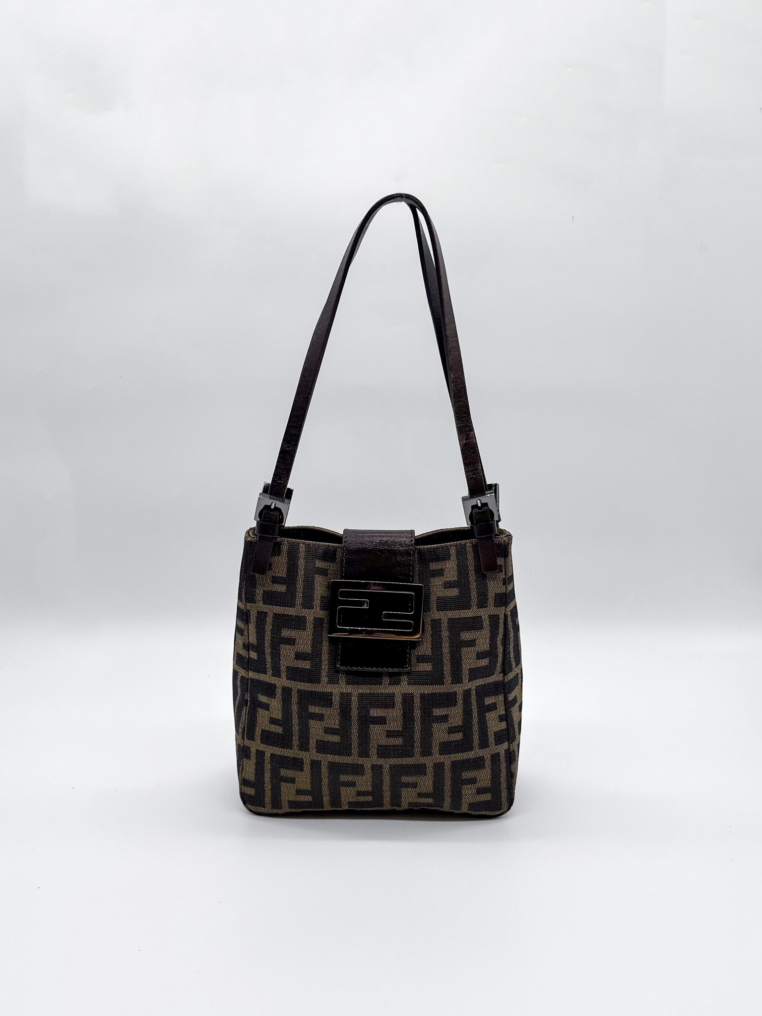 Fendi Zucca Canvas Mini Top Handle Bag