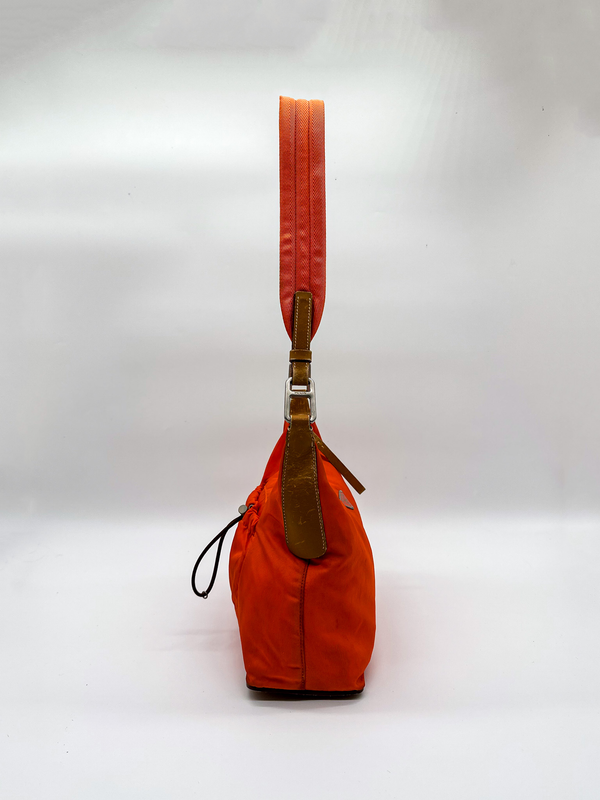 Prada Orange Nylon Shoulder Bag