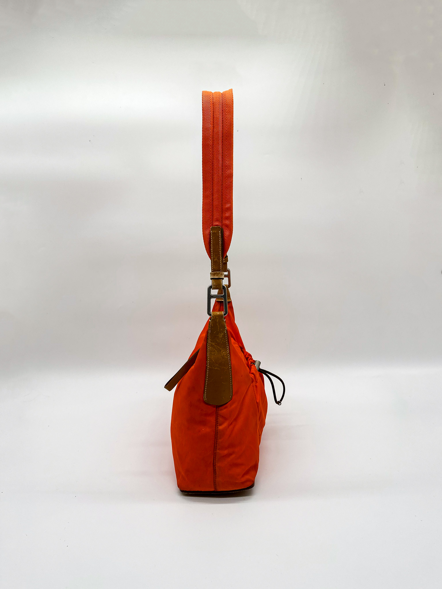 Prada Orange Nylon Shoulder Bag